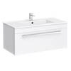 Nova 800mm Wall Hung Vanity Sink with Cabinet - Modern High Gloss White profile small image view 1 