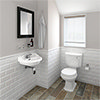 Oxford Cloakroom Suite with Basin Mixer, Waste + Chrome Bottle Trap profile small image view 1 