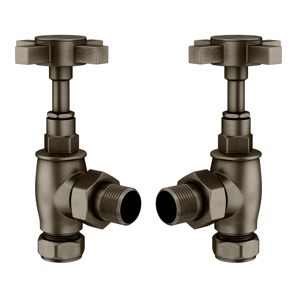TRADITIONAL ANGLED TOWEL RAIL RADIATOR VALVES TAPS 15mm SOLID BRASS 