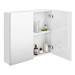Brooklyn 800mm Gloss White Bathroom Mirror Cabinet - 2 Door profile small image view 4 