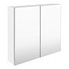 Brooklyn 800mm Gloss White Bathroom Mirror Cabinet - 2 Door profile small image view 1 