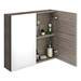 Brooklyn 800mm Grey Avola Bathroom Mirror Cabinet - 2 Door profile small image view 4 