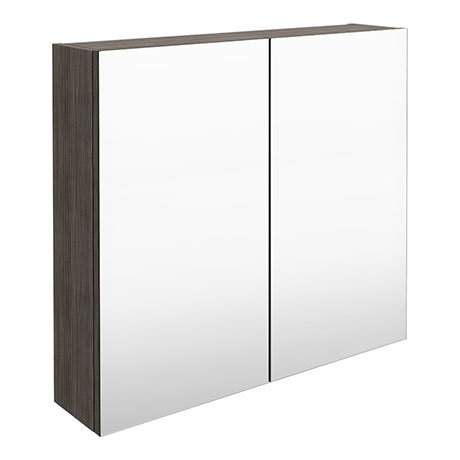 Brooklyn 800mm Grey Avola Bathroom Mirror Cabinet - 2 Door
