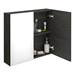 Brooklyn 800mm Hacienda Black Bathroom Mirror Cabinet - 2 Door profile small image view 5 