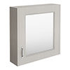 York Grey Bathroom Cabinet with Mirror - 600mm profile small image view 1 