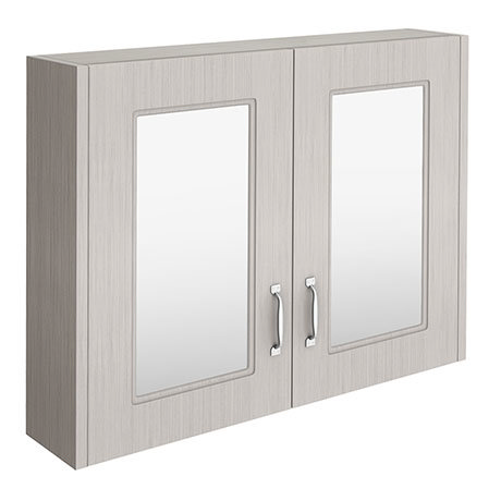 York Traditional Grey 2 Door Mirror Cabinet (800 x 162mm)