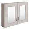 York Traditional Grey 2 Door Mirror Cabinet (800 x 162mm) profile small image view 1 