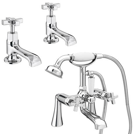 Olympia Art Deco Tap Package (Bath + Basin Taps)