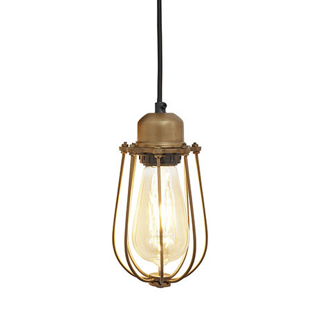 Industville Orlando 4" Wire Cage Pendant Light - Brass - OR-WCP4-B