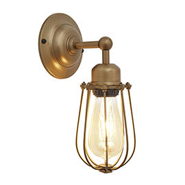 Industville Orlando 4&quot; Wire Cage Wall Light - Brass - OR-WCWL4-B