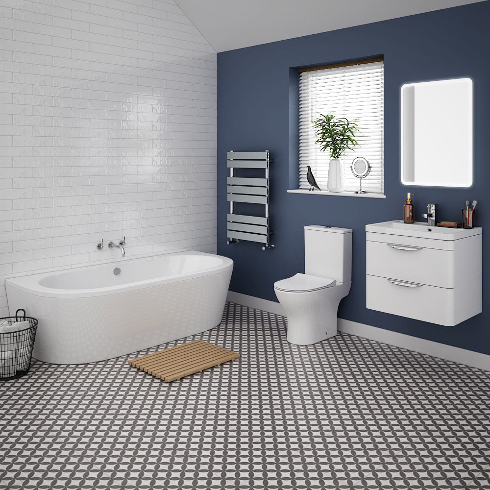 Orion Modern Back  To Wall Bathroom  Suite Victorian 