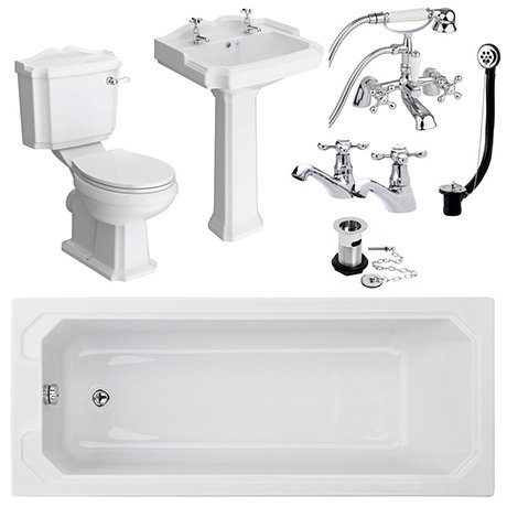 Oxford Complete Traditional Bathroom Package (1700 x 700mm)