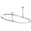 Old London - Chrome Oval Shower Curtain Rail with Middle Ceiling Mounts - LDA010 profile small image view 1 
