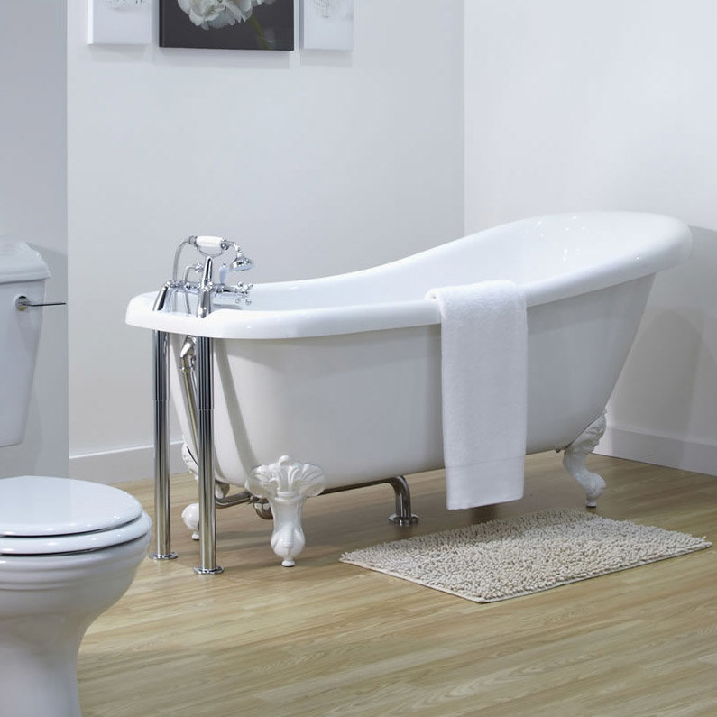 Old London - Chrome Traditional Roll Top Bath Pack - LDW002 at Victorian Plumbing UK