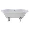 Old London - Kingsbury 1490 x 745 Double Ended Freestanding Bath with Chrome Leg Set profile small image view 1 