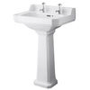 Old London Richmond Traditional 2TH Basin & Pedestal - Various Size Options profile small image view 1 