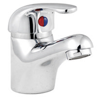 Sleek, square design of a modern basin tap
