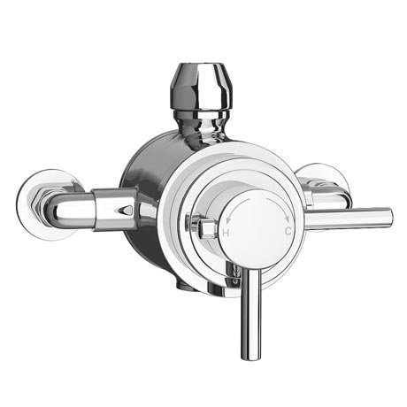 Orion Dual Exposed Thermostatic Shower Valve - Chrome