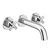 Pablo Crosshead Chrome Wall Mounted (3TH) Basin Mixer Tap profile small image view 1 