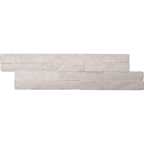 Palamas White Split Face Natural Stone Wall Tiles - 100 x 360mm