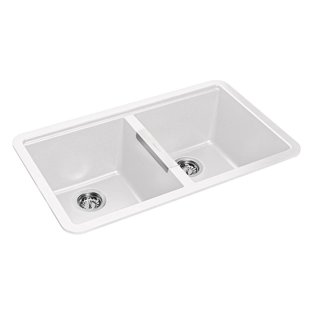 Rangemaster Paragon Undermount Crystal White 2.0 Bowl Igneous Granite Kitchen Sink