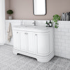 Period Bathroom Co. 1220mm Curved Vanity Unit with White Marble Basin Top - White profile small image view 1 