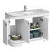 Period Bathroom Co. 1220mm Curved Vanity Unit with White Marble Basin Top - White profile small image view 3 