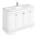 Period Bathroom Co. 1220mm Curved Vanity Unit with White Marble Basin Top - White profile small image view 2 
