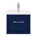 Period Bathroom Co. Wall Hung Vanity - Matt Blue - 500mm 1 Drawer with Chrome Handle profile small image view 4 