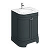 Period Bathroom Co. 620mm Curved Vanity Unit with Marble Basin Top - Dark Grey profile small image view 1 