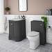 Period Bathroom Co. 620mm Curved Vanity Unit with Marble Basin Top - Dark Grey profile small image view 2 