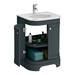 Period Bathroom Co. 620mm Curved Vanity Unit with Marble Basin Top - Dark Grey profile small image view 3 