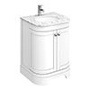 Period Bathroom Co. 620mm Curved Vanity Unit with White Marble Basin Top - White profile small image view 1 