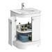 Period Bathroom Co. 620mm Curved Vanity Unit with White Marble Basin Top - White profile small image view 3 
