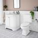 Period Bathroom Co. 820mm Curved Vanity Unit with White Marble Basin Top - White profile small image view 2 