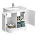 Period Bathroom Co. 820mm Curved Vanity Unit with White Marble Basin Top - White profile small image view 3 