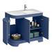Period Bathroom Co. 920mm RH Offset Vanity Unit with White Marble Basin Top - Cobalt Blue profile small image view 3 