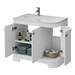 Period Bathroom Co. 920mm LH Offset Vanity Unit with White Marble Basin Top - White profile small image view 3 