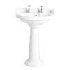 Heritage - Dorchester Medium Basin & Pedestal - Various Tap Hole Options profile small image view 1 
