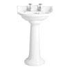 Heritage - Dorchester Cloakroom Basin & Pedestal - 1 or 2 Tap Hole Options profile small image view 1 