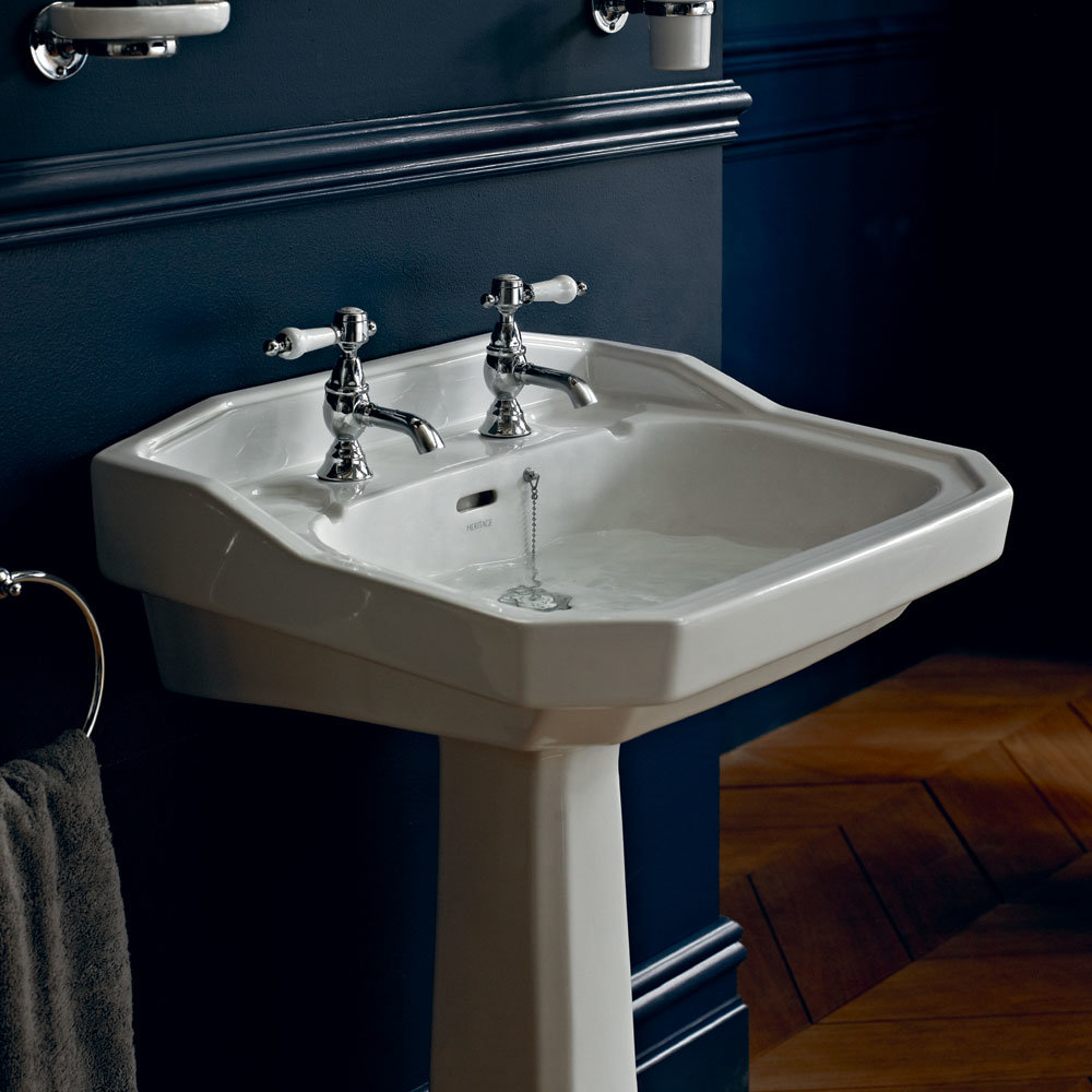 Heritage Granley Standard Basin & Pedestal Victorian Plumbing.co.uk