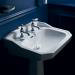 Heritage - Granley Cloakroom Basin & Pedestal - 1 or 2 Tap Hole Options profile small image view 2 