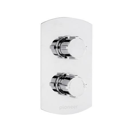 Pioneer Twin Concealed Thermostatic Shower Valve with Round Fixed Head ...