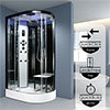 Insignia Platinum 1100 x 700mm Shower Cabin Black Frame profile small image view 1 