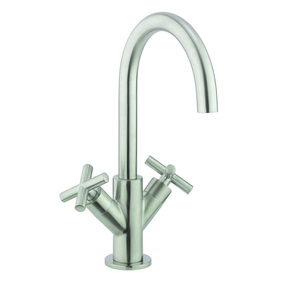 Crosswater MPRO Crosshead Brushed Stainless Steel Mono Basin Mixer - PRC110DNV