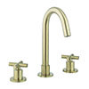 Crosswater MPRO Crosshead Brushed Brass Deck Mounted 3 Hole Set Basin Mixer - PRC135DNF profile small image view 1 