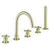 Crosswater MPRO Crosshead Brushed Brass 5 Hole Set Bath Shower Mixer - PRC450DF profile small image view 1 