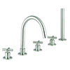 Crosswater MPRO Crosshead Brushed Stainless Steel 5 Hole Set Bath Shower Mixer - PRC450DV profile small image view 1 