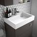 Nuie Athena 500 Gloss Grey 2-In-1 Basin, Concealed Cistern & WC Unit - PRC945CB profile small image view 2 