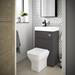 Nuie Athena 500 Gloss Grey 2-In-1 Basin, Concealed Cistern & WC Unit - PRC945CB profile small image view 3 